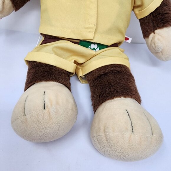 Build-A-Bear 16in Monkey Scout Plush Brown Fur Toy with Yellow Outfit - Picture 4 of 8